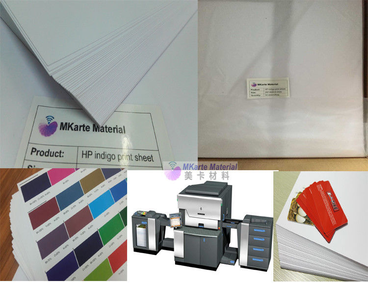 1.45±0.05g/Cm3 ความหนาแน่น HP Indigo การพิมพ์ดิจิตอลด้านเดียว PVC Sheet สําหรับการแก้ไขการ์ดพลาสติก
